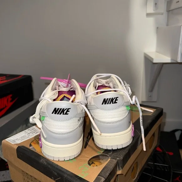 Nike Off-White Sneakers with Purple Tag